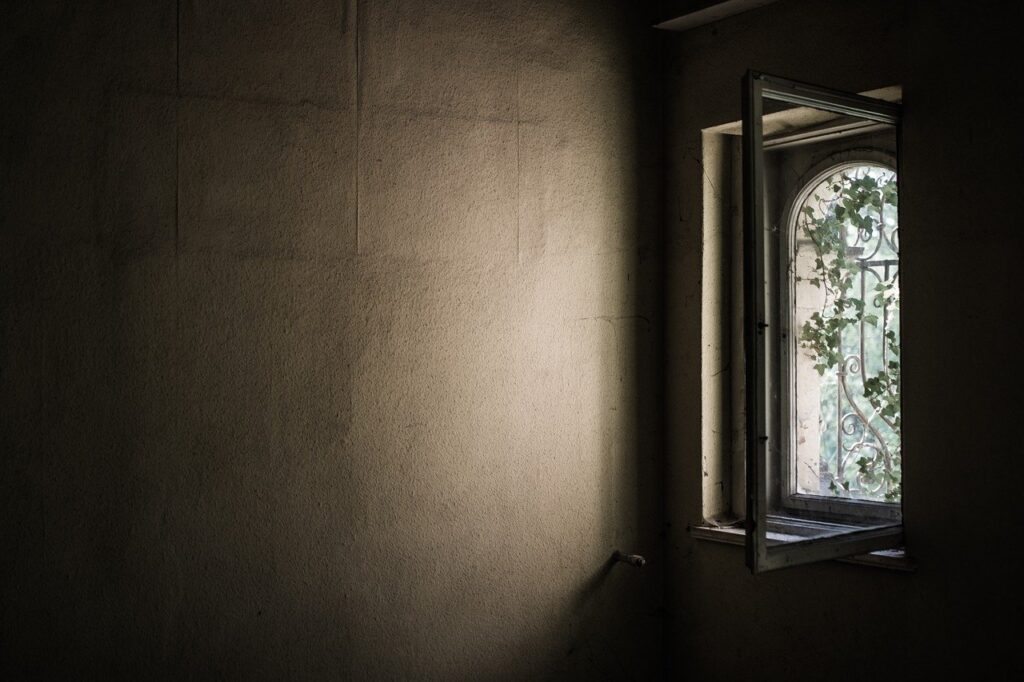 window, old, abandoned
